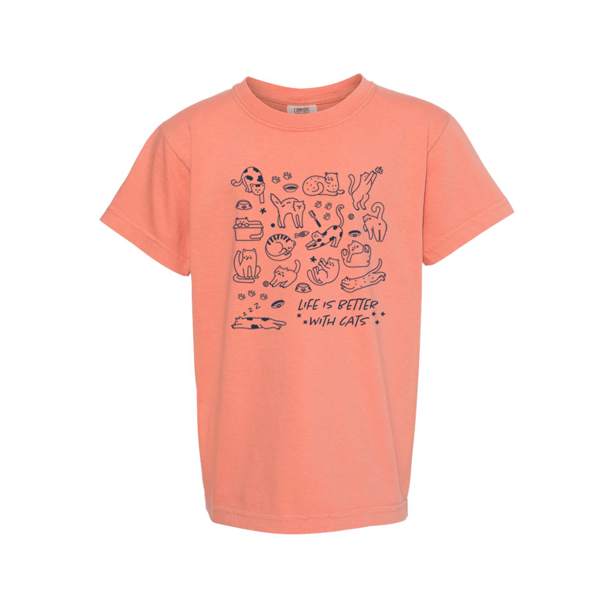Pet Angel Adoption Life is Better with Cats Youth Tee