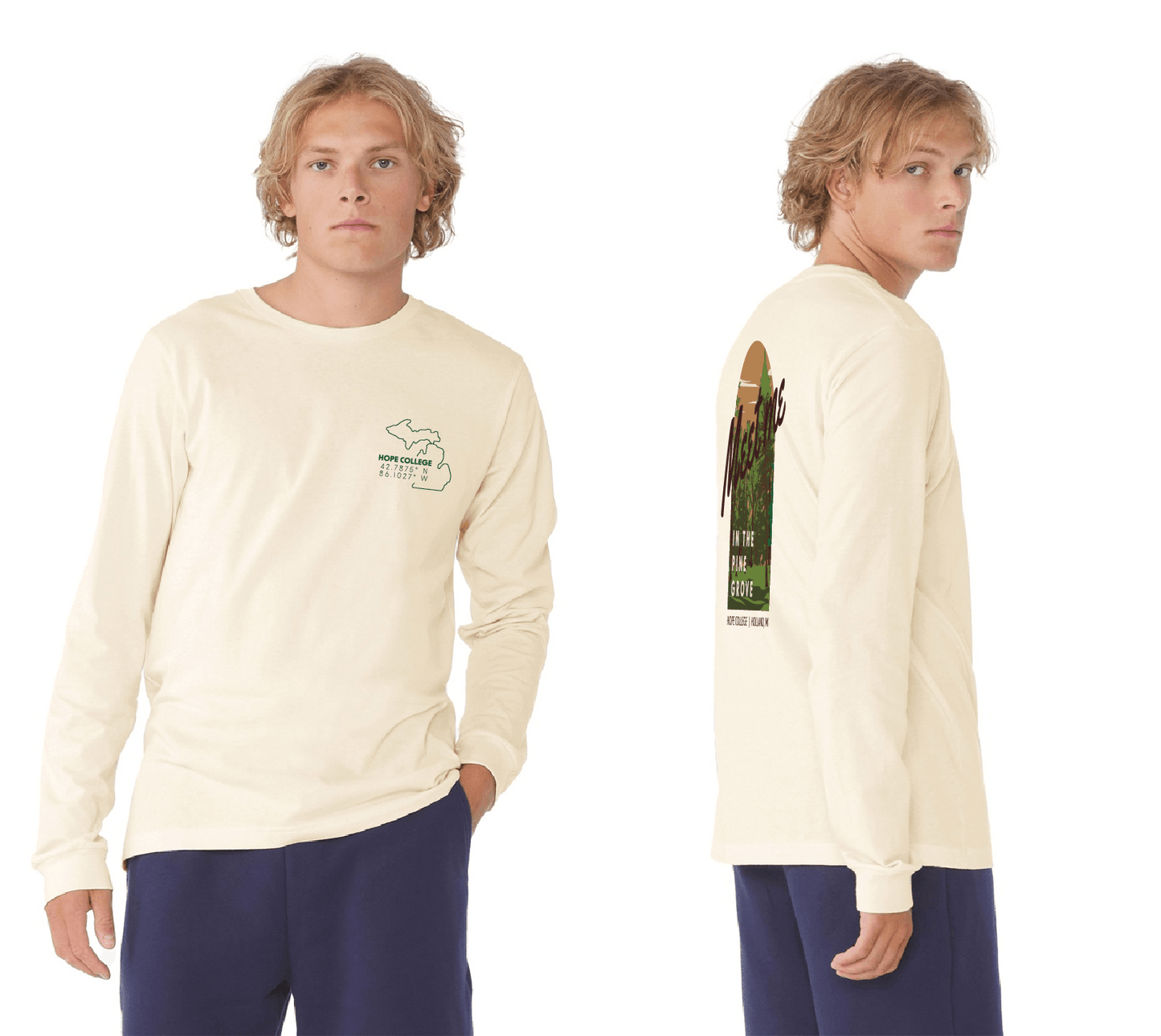 Hope College "Meet Me in the Pine Grove" Unisex Long Sleeve Tee