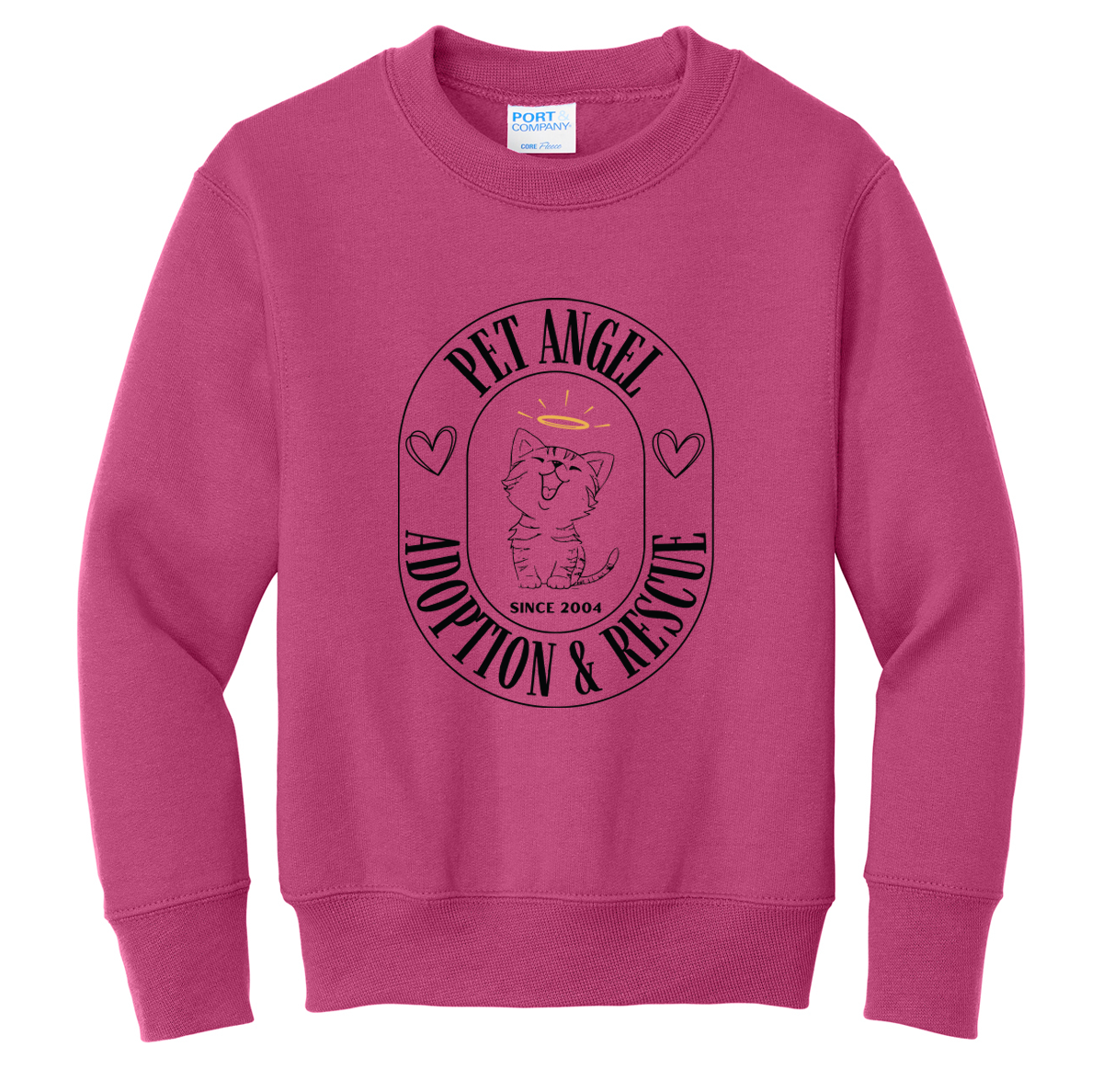 Pet Angel Primary Logo Youth Crewneck Sweatshirt