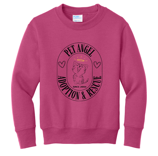 Pet Angel Primary Logo Youth Crewneck Sweatshirt