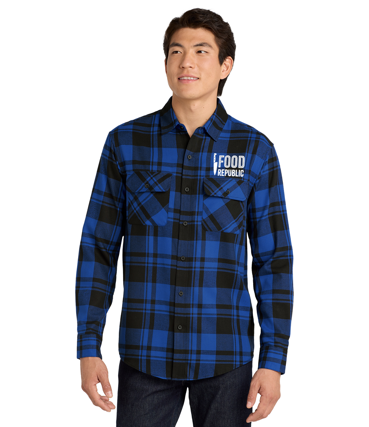 Food Republic Plaid Flannel Button Down