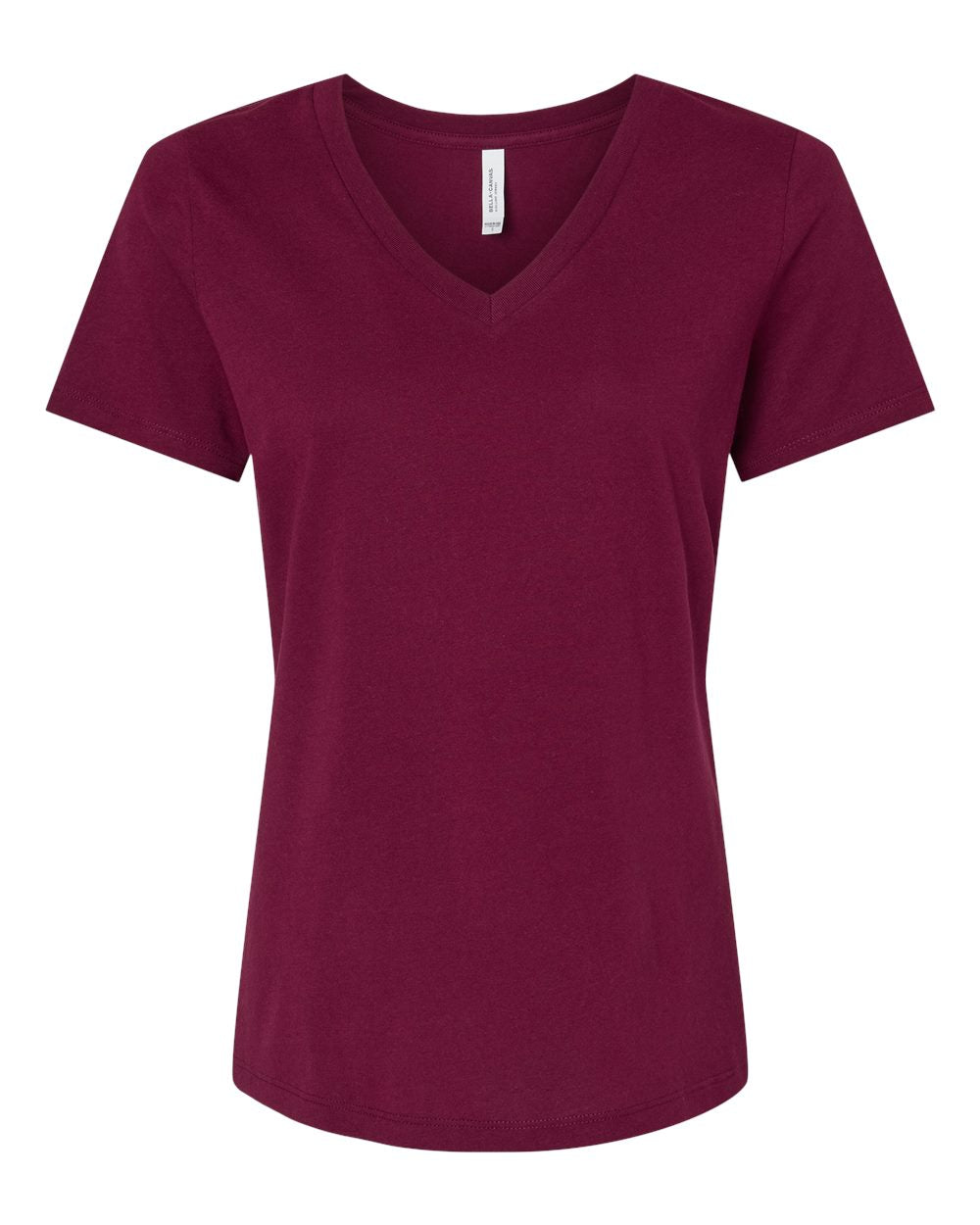 Bella + Canvas Women's Relaxed V-Neck Tee (6405) in Maroon