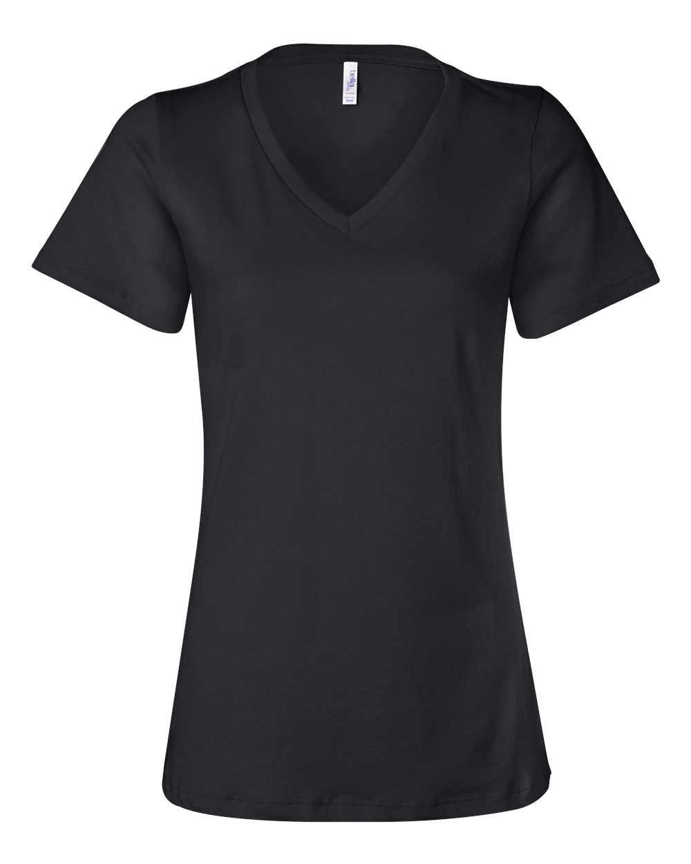 Bella + Canvas Women's Relaxed V-Neck Tee (6405) in Black