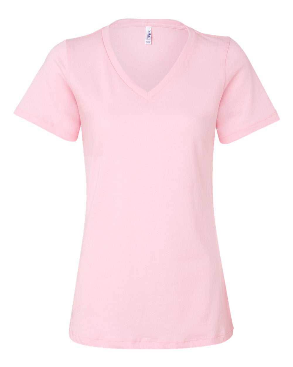 Bella + Canvas Women's Relaxed V-Neck Tee (6405) in Pink