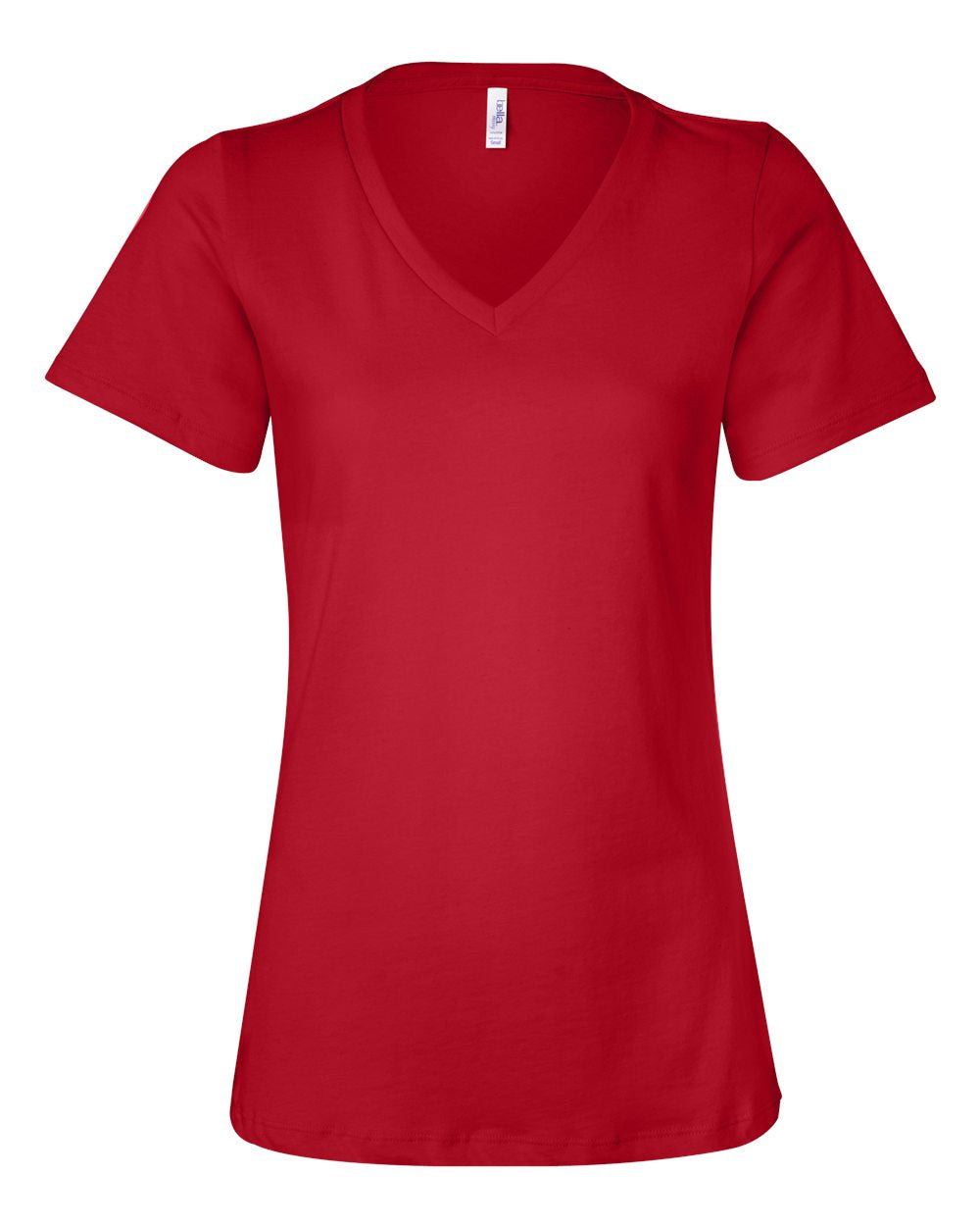 Bella + Canvas Women's Relaxed V-Neck Tee (6405) in Red