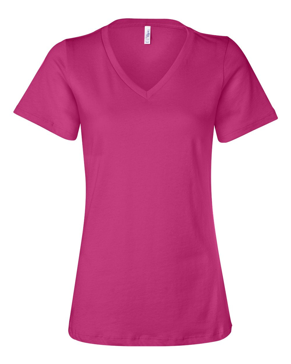 Bella + Canvas Women's Relaxed V-Neck Tee (6405) in Berry