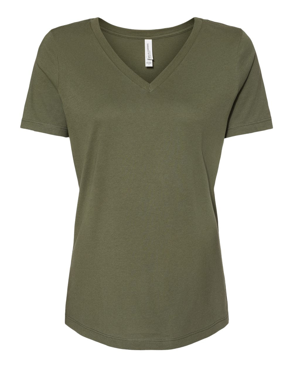 Bella + Canvas Women's Relaxed V-Neck Tee (6405) in Military Green